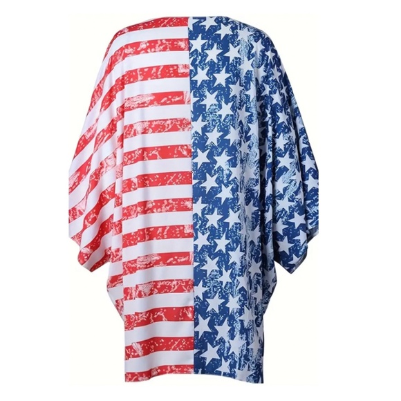 🇺🇸 USA Flap Kimono Cover-Up - Plus Size OS - Picture 4 of 5
